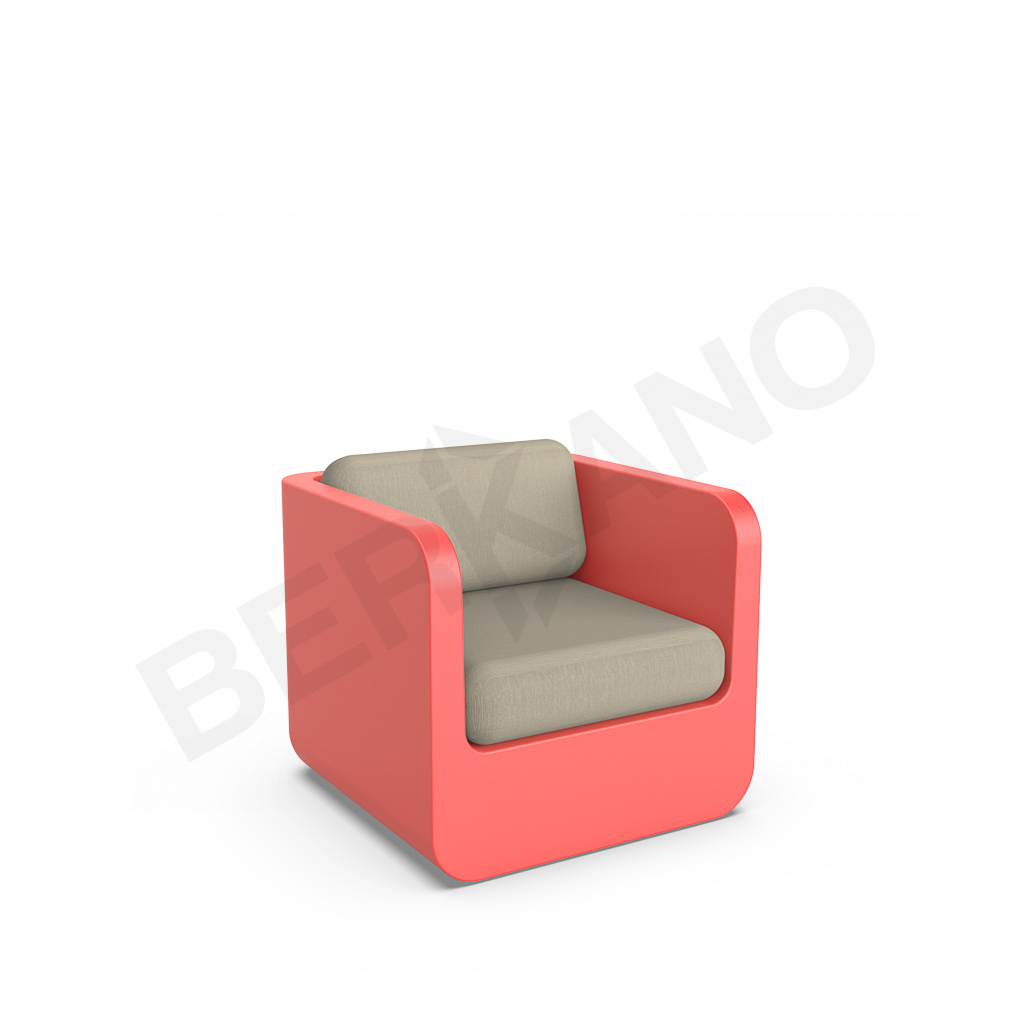 Кресло Grace с подушками красного цвета / аксессуар бежевого цвета - фото 1