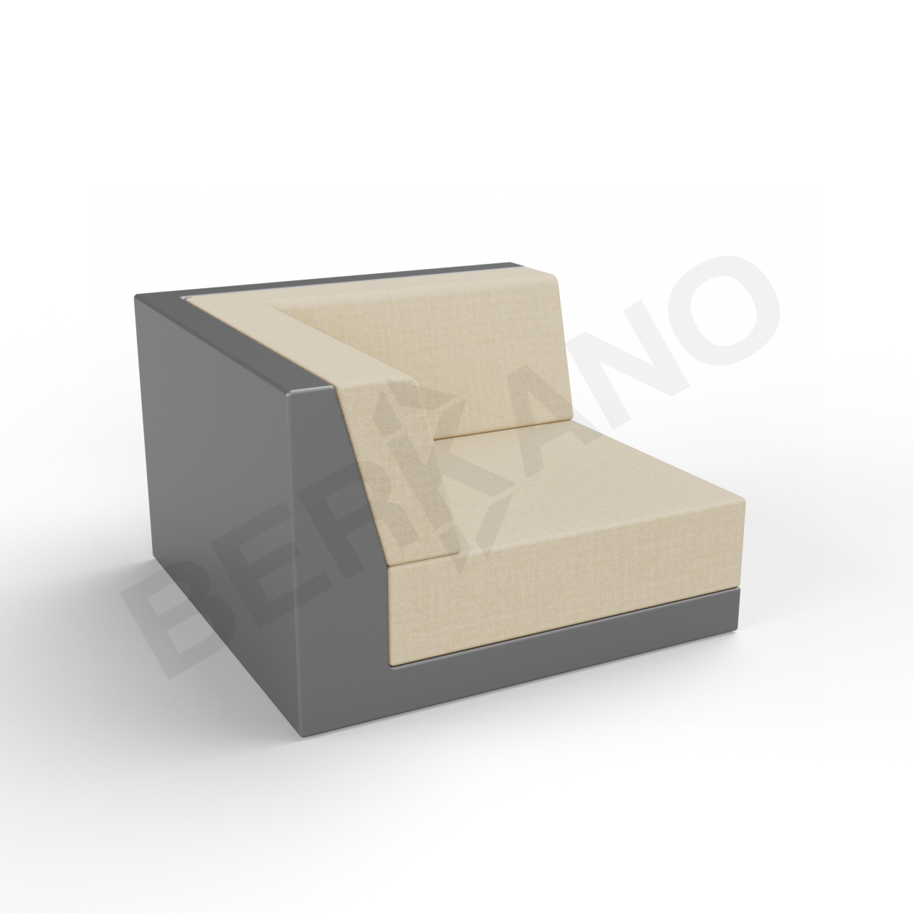 Угловой модуль Quarter modular с подушками черного цвета / аксессуар бежевого цвета - фото 1