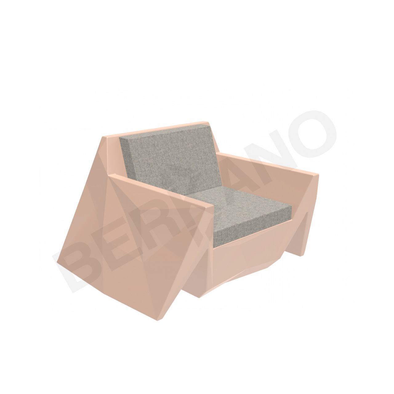 Кресло Quaro с подушками терракотового цвета / аксессуар Light grey - фото 1