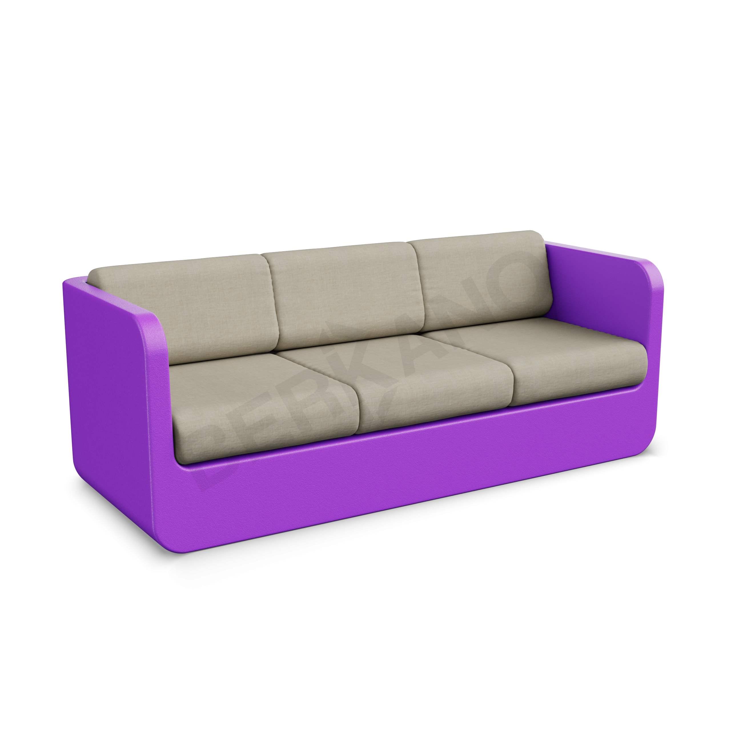 Диван Grace с подушками сиреневого цвета / аксессуар бежевого цвета - фото 1