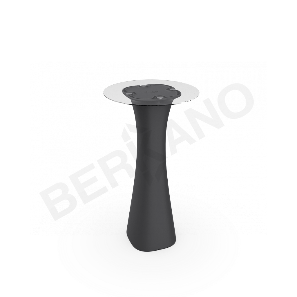 Стол барный со стеклом Grace Bar Round графитового цвета - фото 1