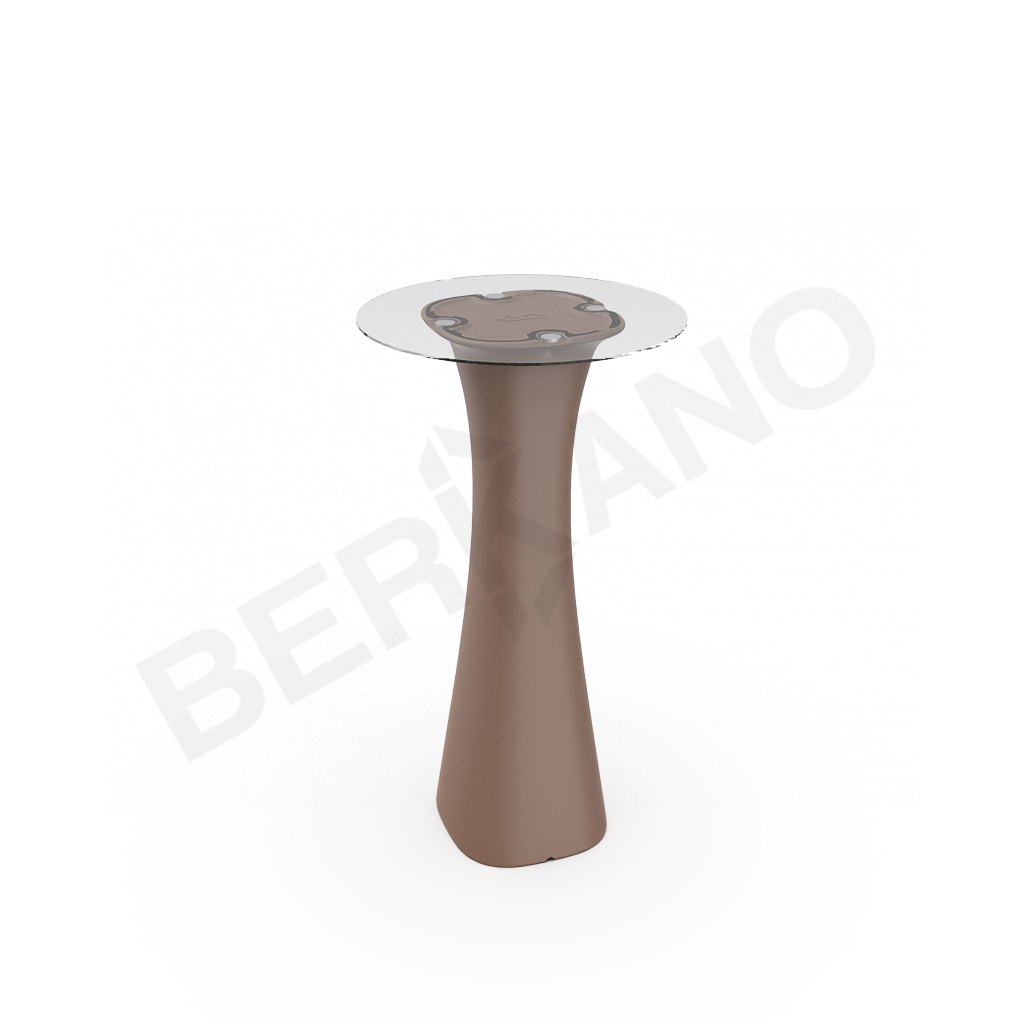 Стол барный со стеклом Grace Bar Round коричневого цвета - фото 1