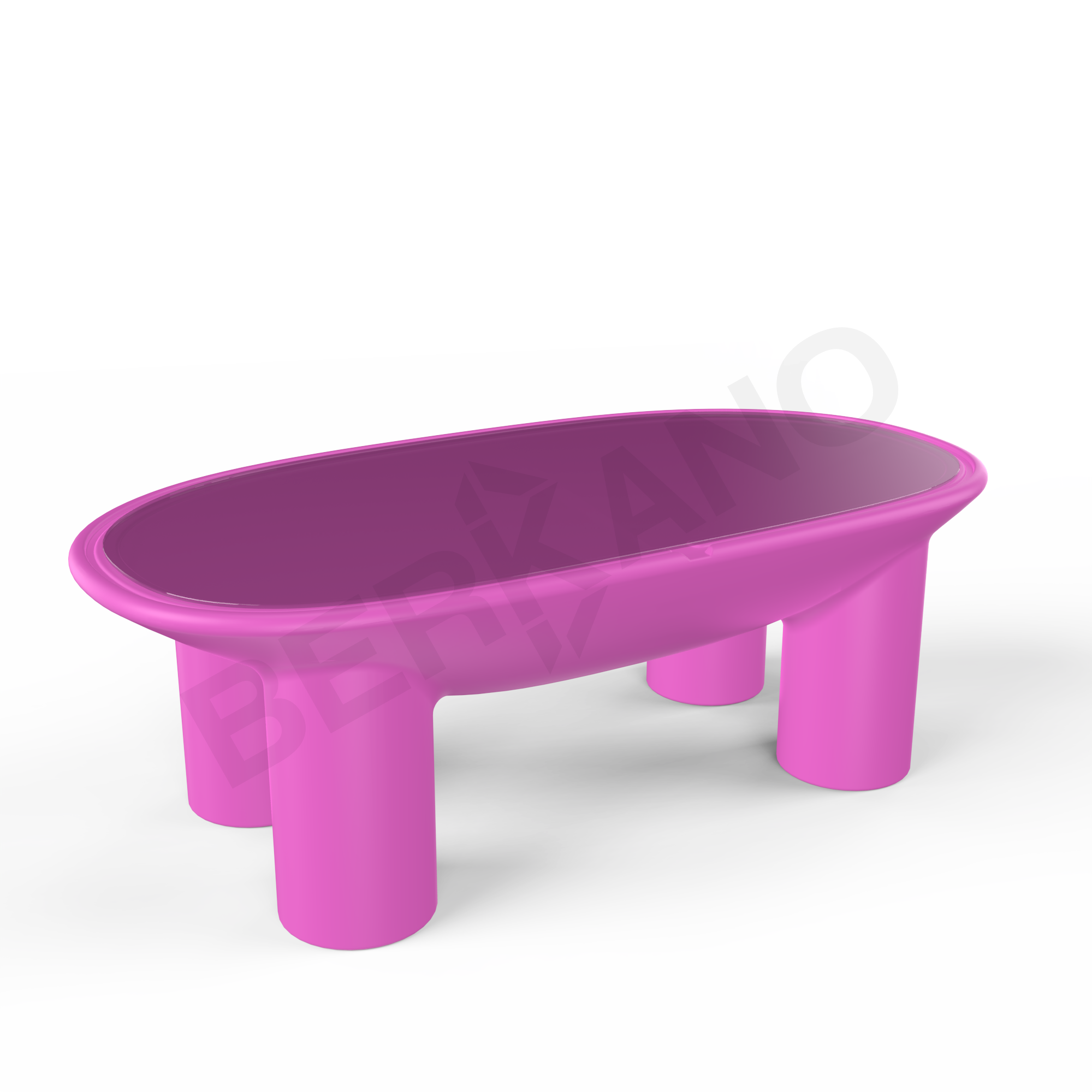 Стол SLON со стеклом фиолетового цвета - фото 1