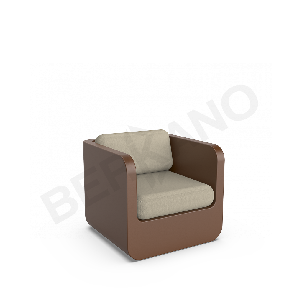 Кресло Grace с подушками коричневого цвета / аксессуар бежевого цвета - фото 1