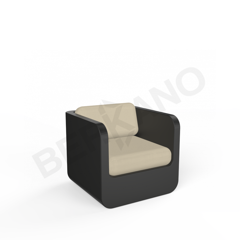 Кресло Grace с подушками черного цвета / аксессуар бежевого цвета - фото 1