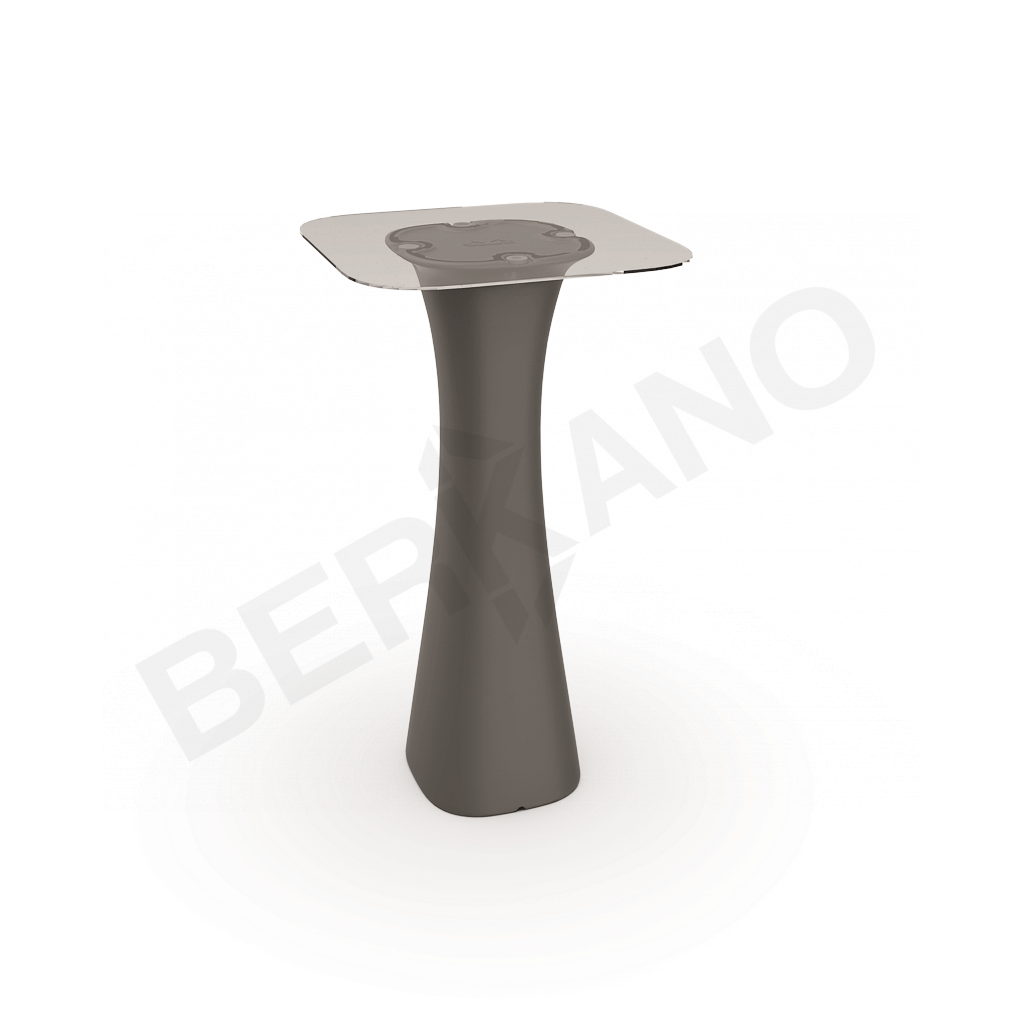 Стол барный со стеклом Grace Bar Square кофейного цвета - фото 1