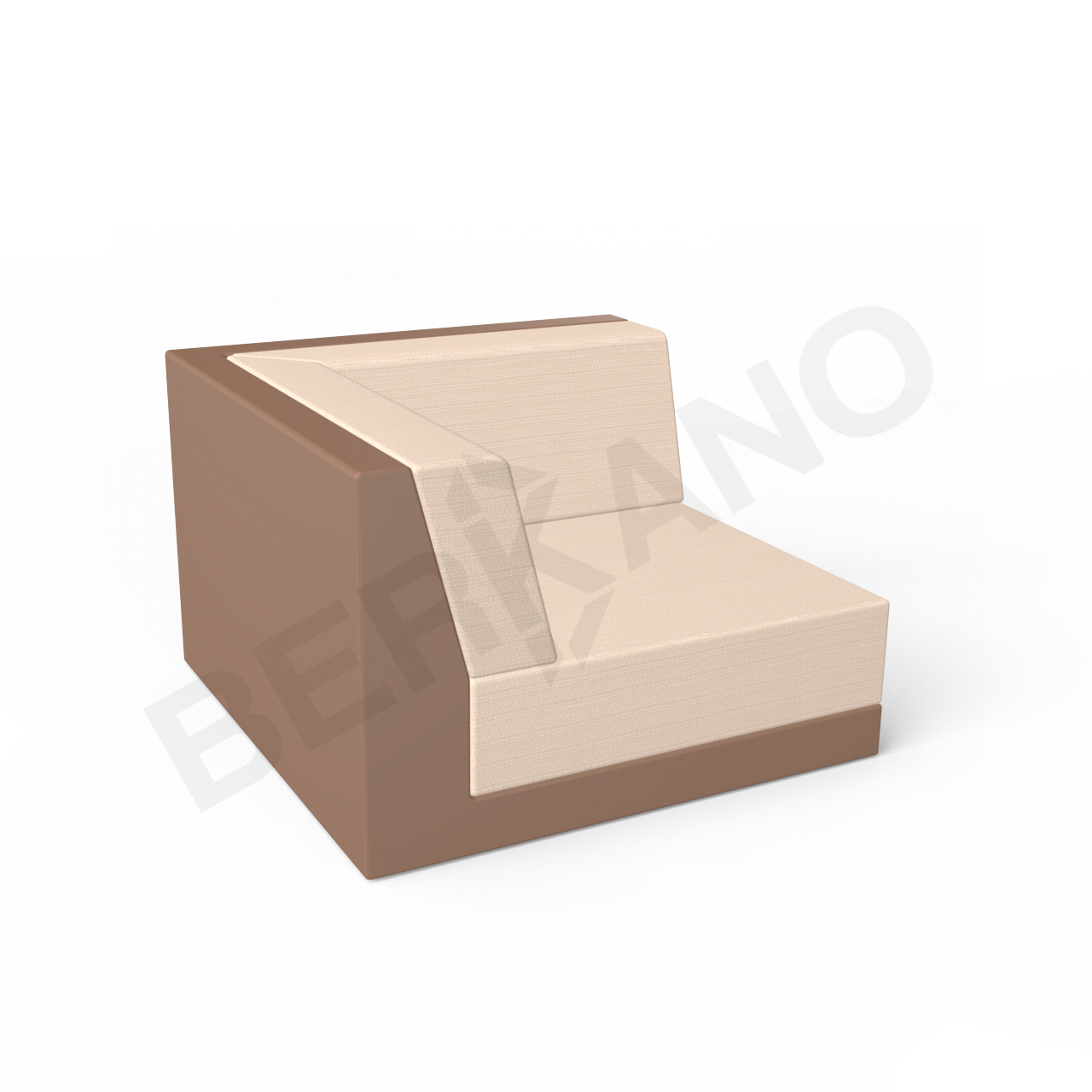 Угловой модуль Quarter modular с подушками коричневого цвета / аксессуар Milk - фото 1