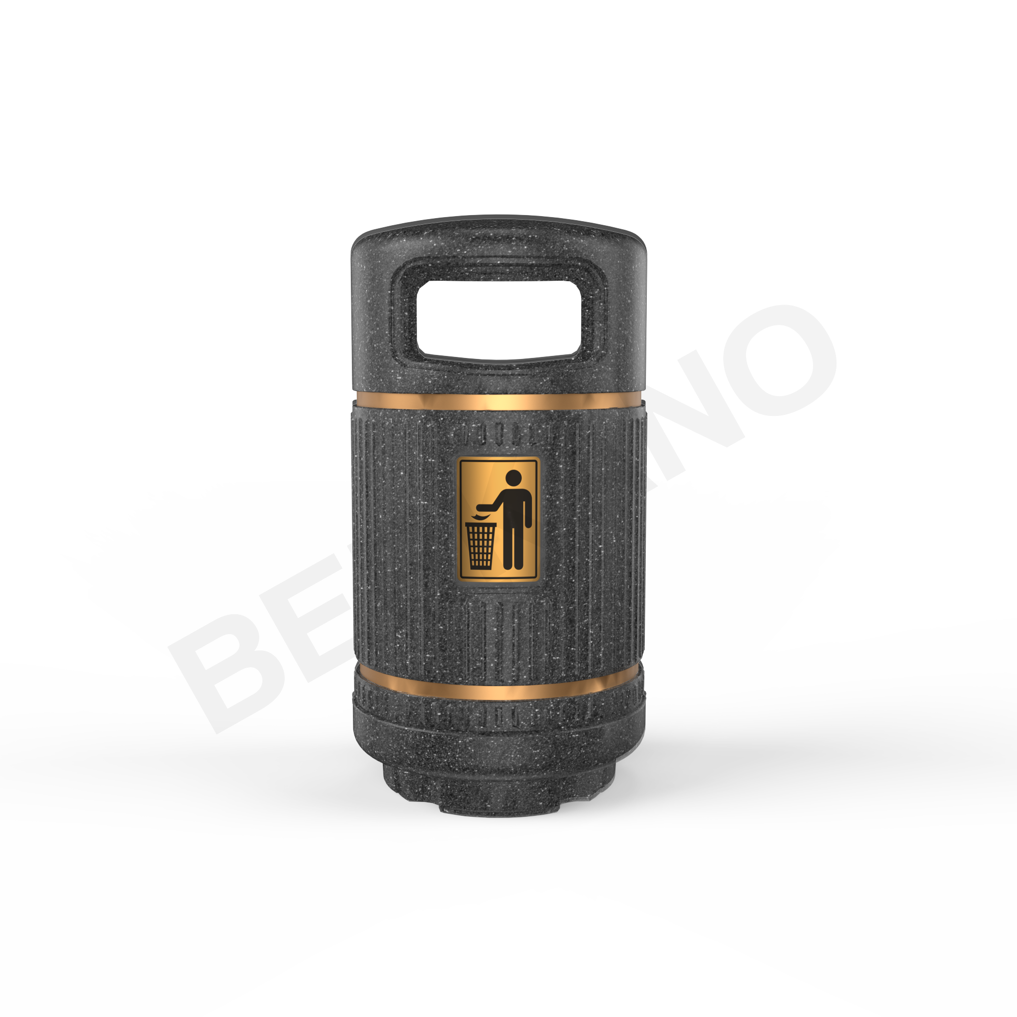 Урна круглая BERKANO цвета черный гранит - фото 1