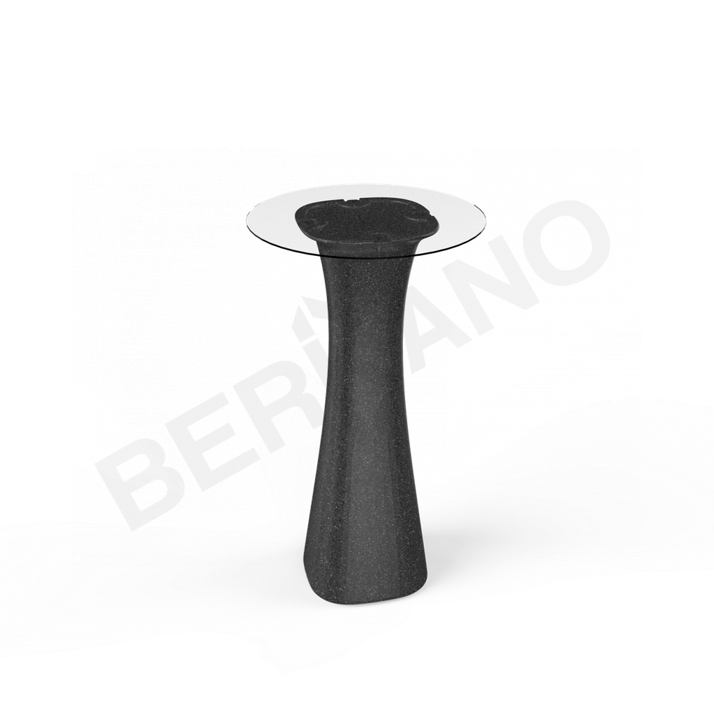 Стол барный со стеклом Grace Bar Round цвета черный гранит - фото 1