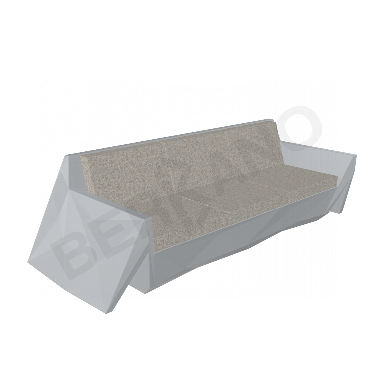 Диван Quaro с подушками серого цвета / аксессуар Light grey - фото 1