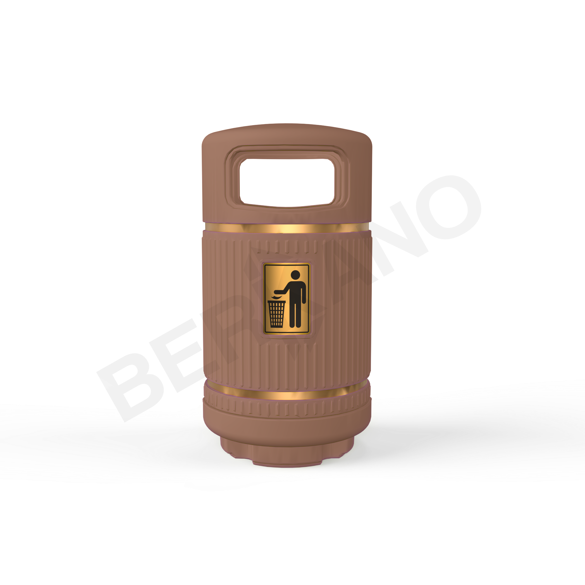 Урна круглая BERKANO коричневого цвета - фото 1