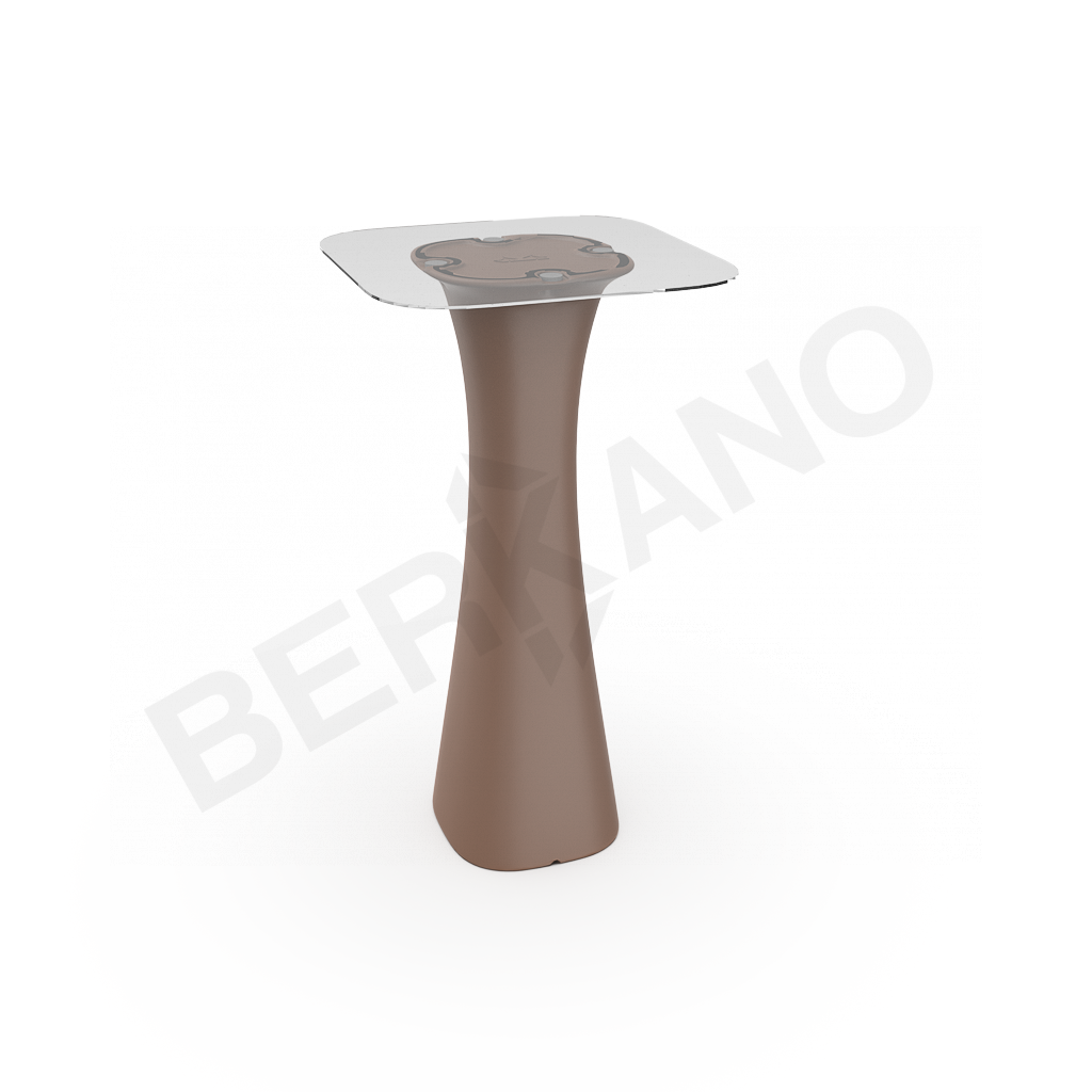 Стол барный со стеклом Grace Bar Square коричневого цвета - фото 1