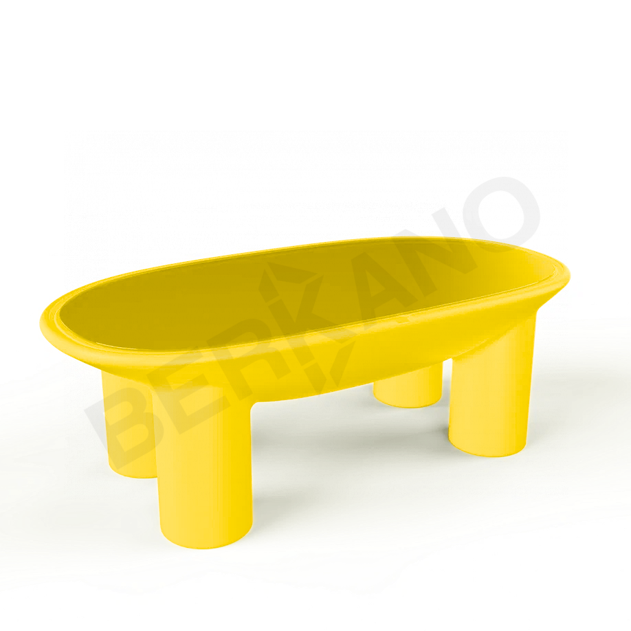 Стол SLON со стеклом желтого цвета - фото 1