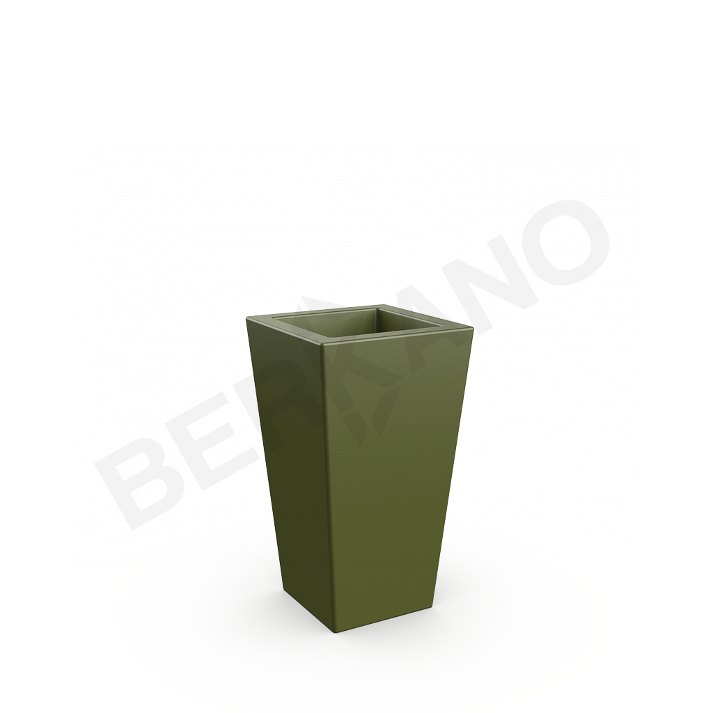 Кашпо Trapezio 70V темно-зеленого цвета - фото 1