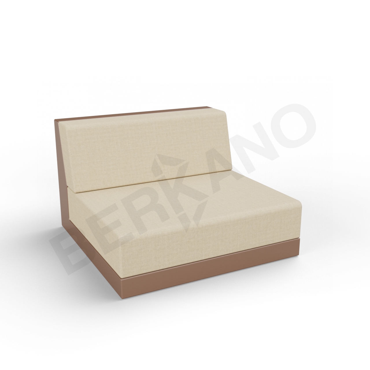 Диван Quarter modular средний с подушками коричневого цвета / аксессуар бежевого цвета - фото 1