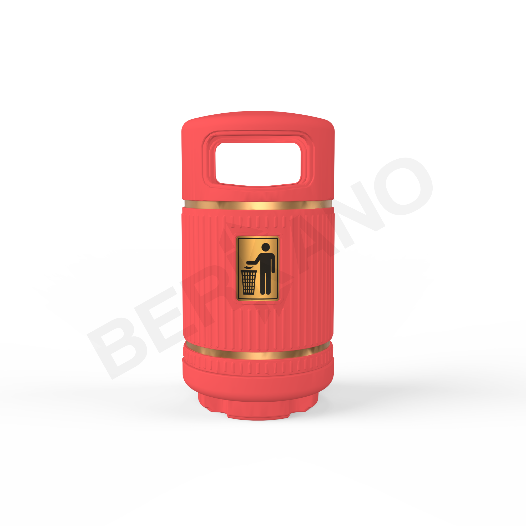 Урна круглая BERKANO красного цвета - фото 1