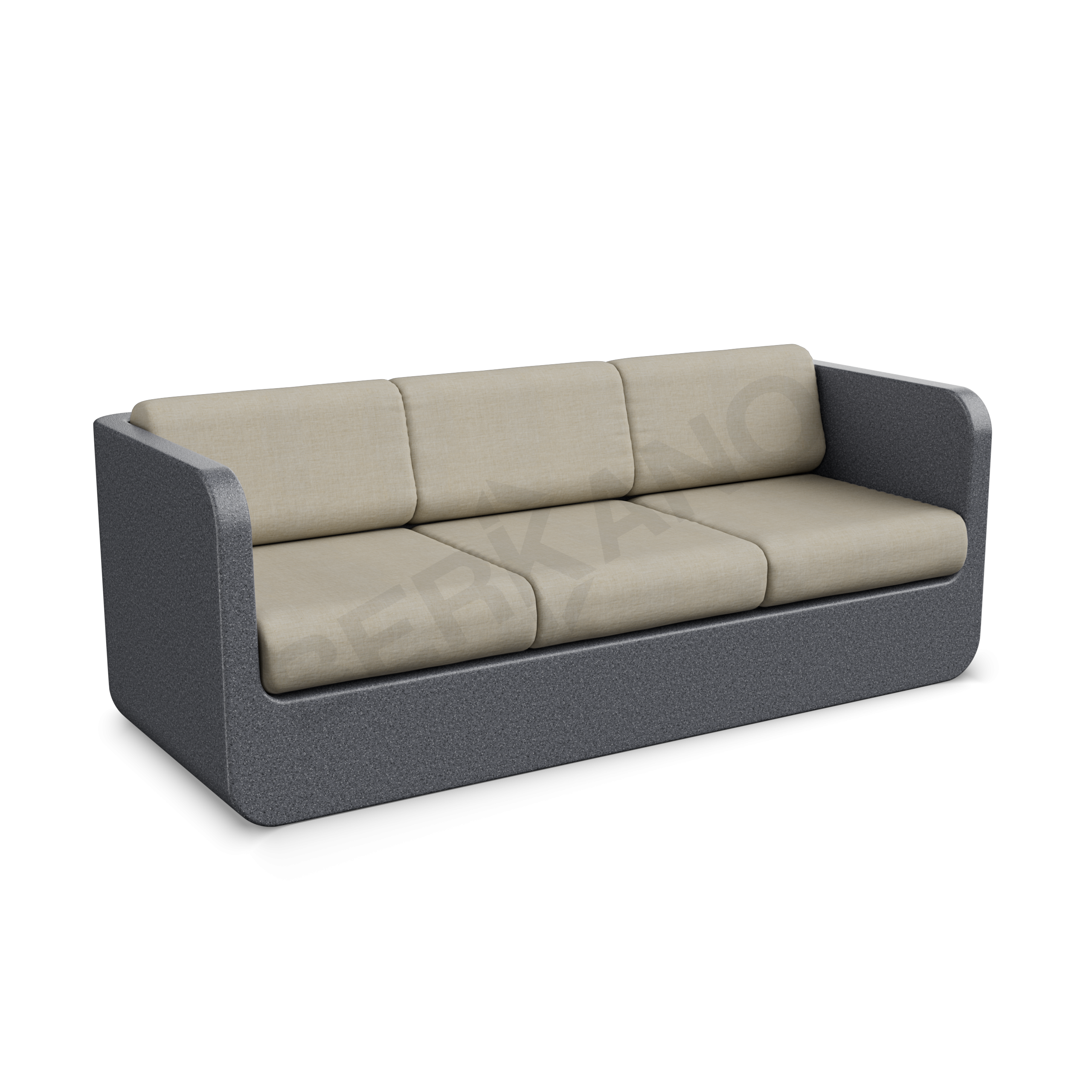 Диван Grace с подушками цвета черный гранит / аксессуар бежевого цвета - фото 1