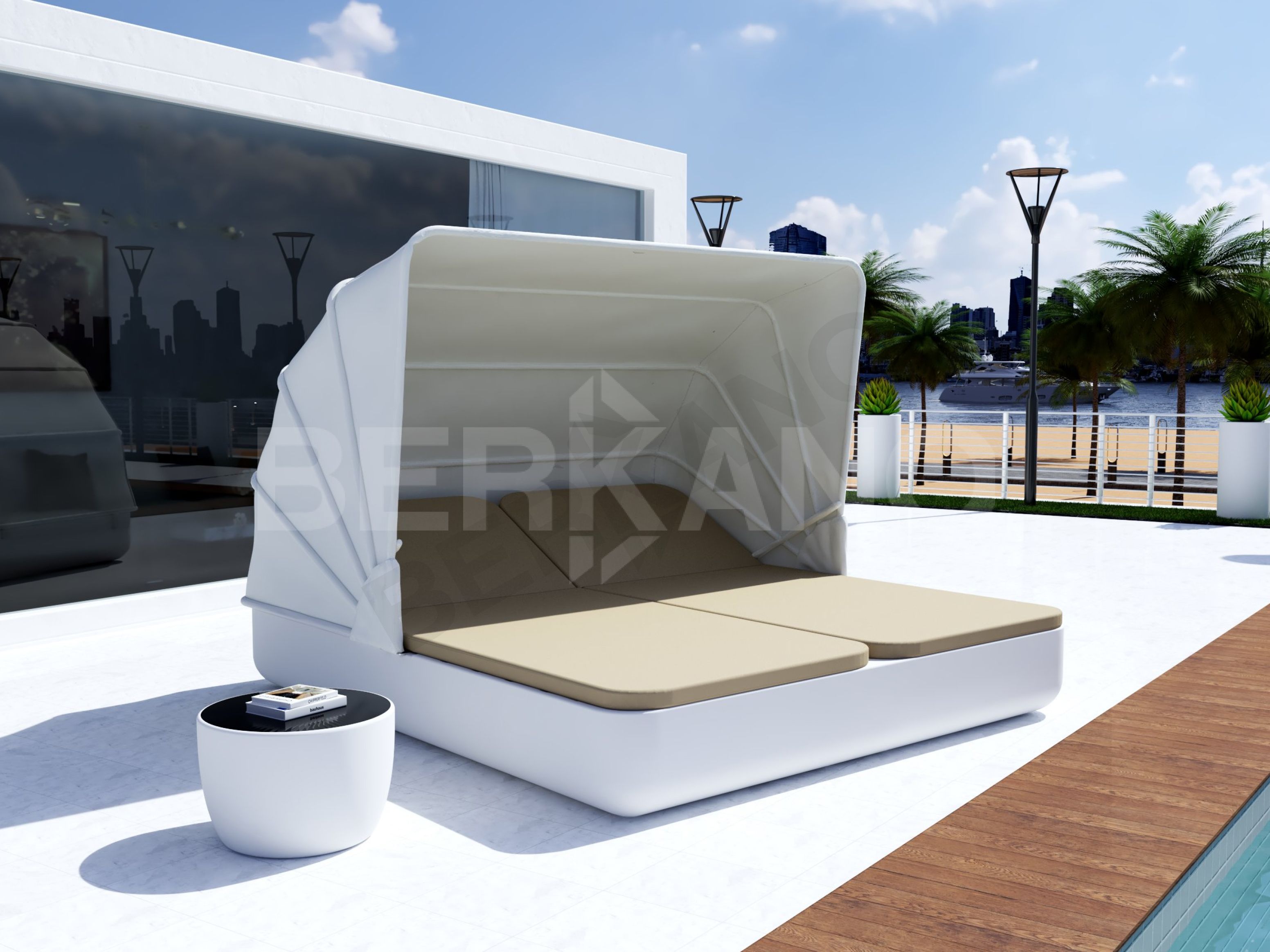 Шезлонг Grace Double Canopy с подушками зеленого цвета / аксессуар Light grey - фото 3