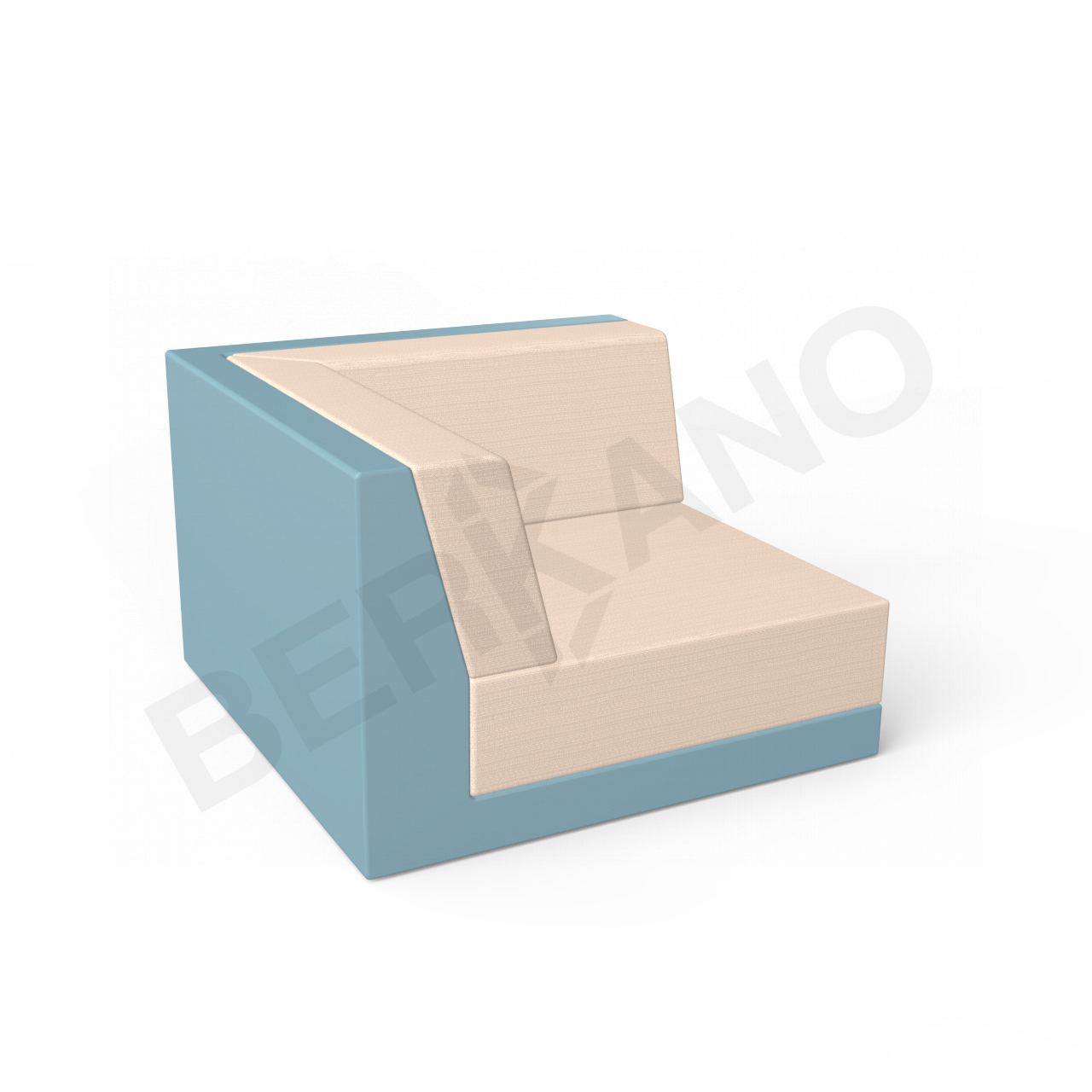 Угловой модуль Quarter modular с подушками бирюзового цвета / аксессуар Milk - фото 1