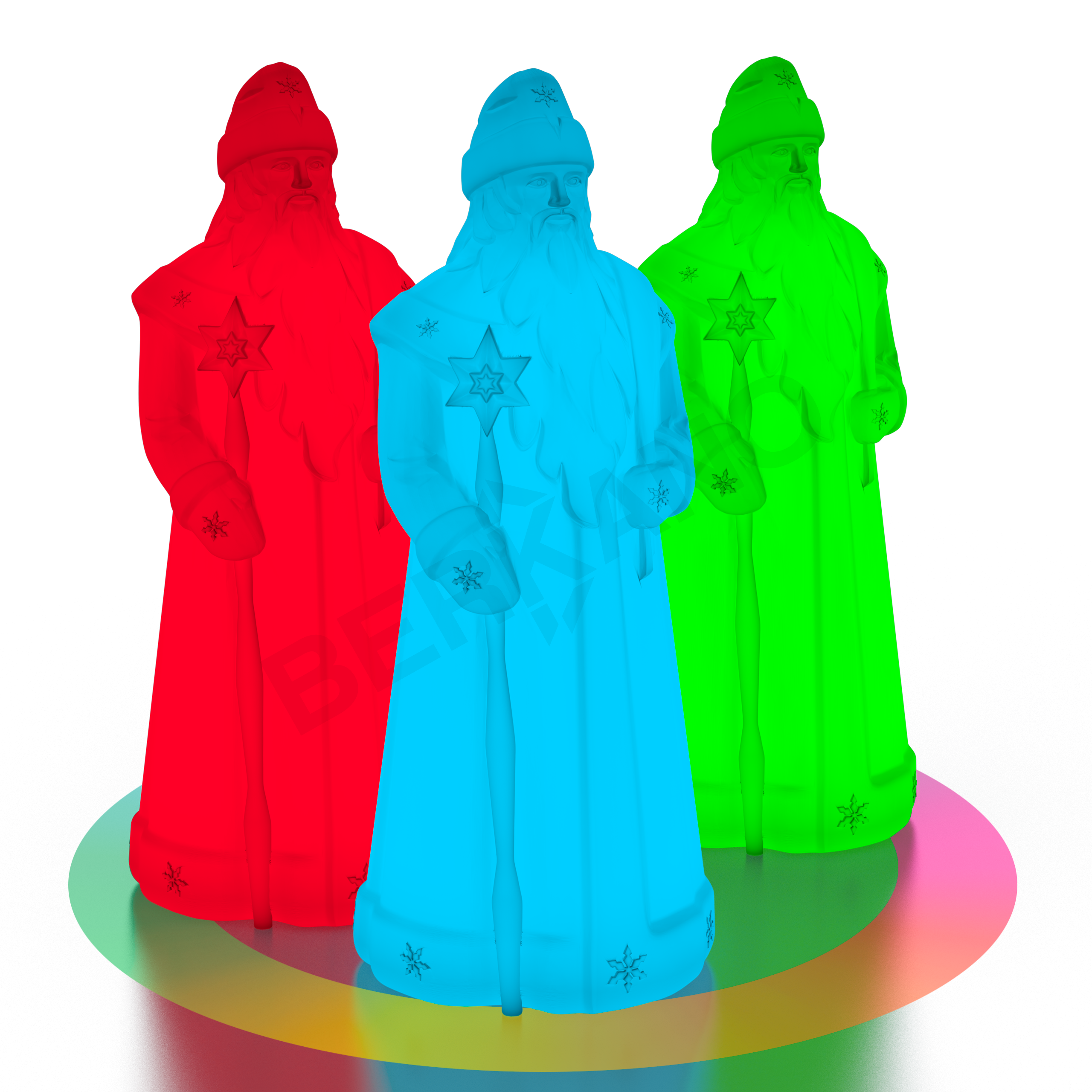 Светильник Дед Мороз белого цвета RGB - фото 1