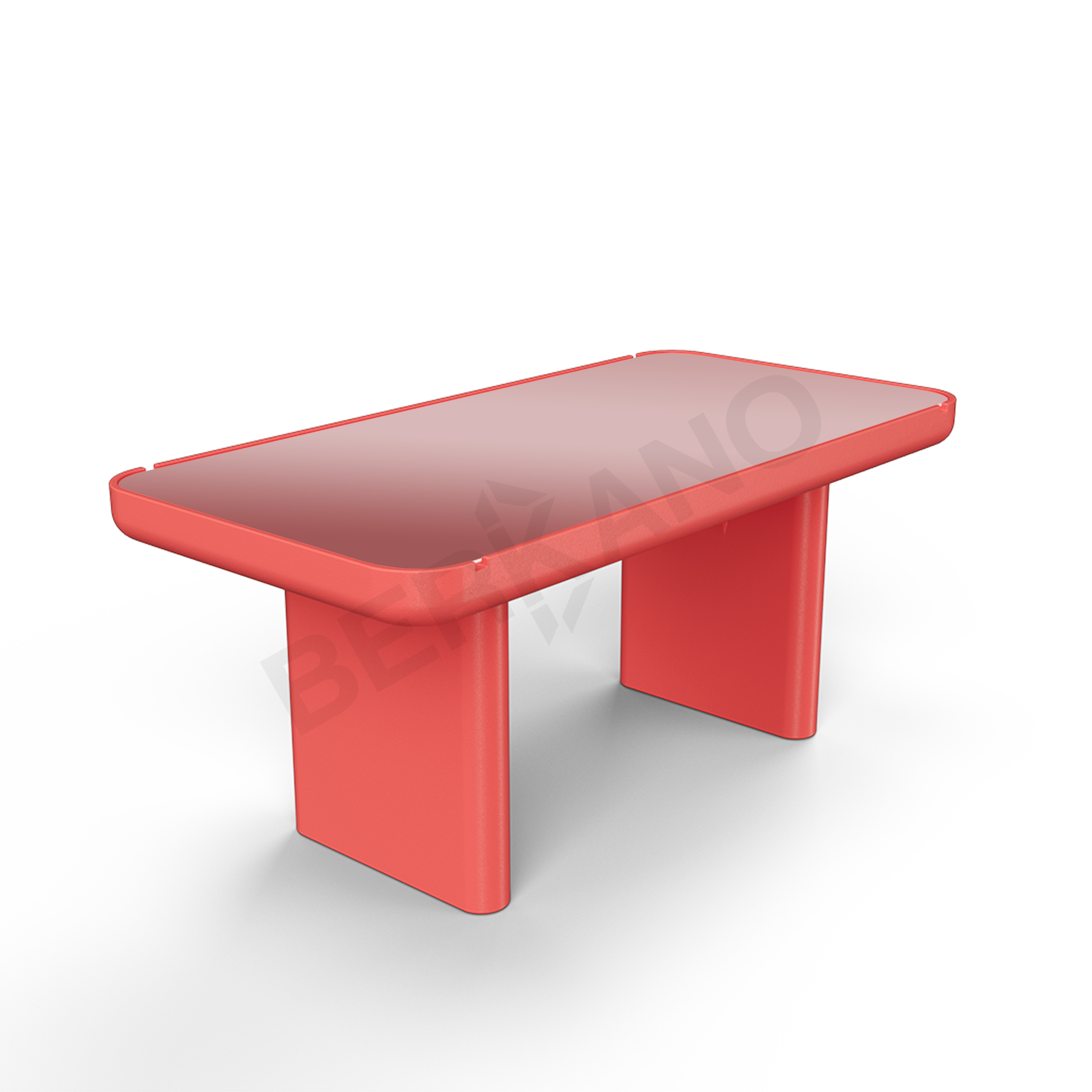 Стол Grace большой со стеклом красного цвета - фото 1