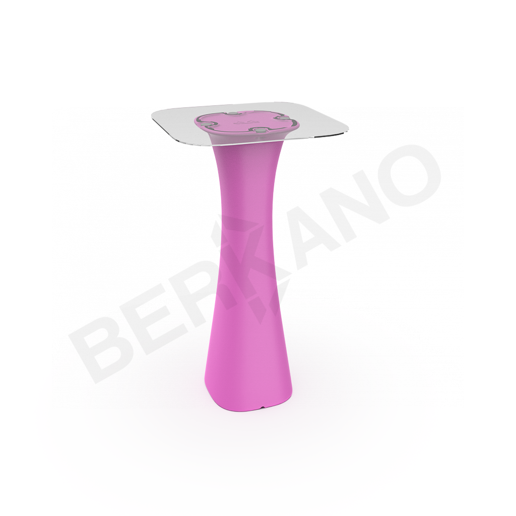 Стол барный со стеклом Grace Bar Square фиолетового цвета - фото 1