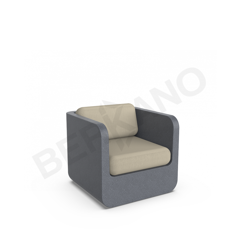 Кресло Grace с подушками цвета черный гранит / аксессуар бежевого цвета - фото 1