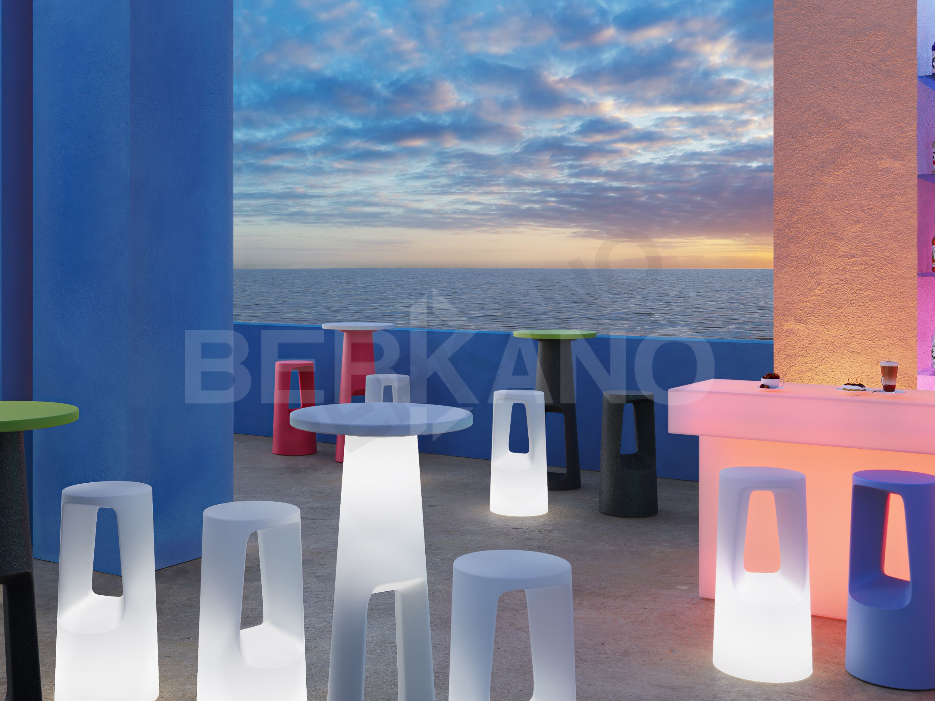 Стол антивандальный Cosmopolitan сиреневого цвета - фото 2