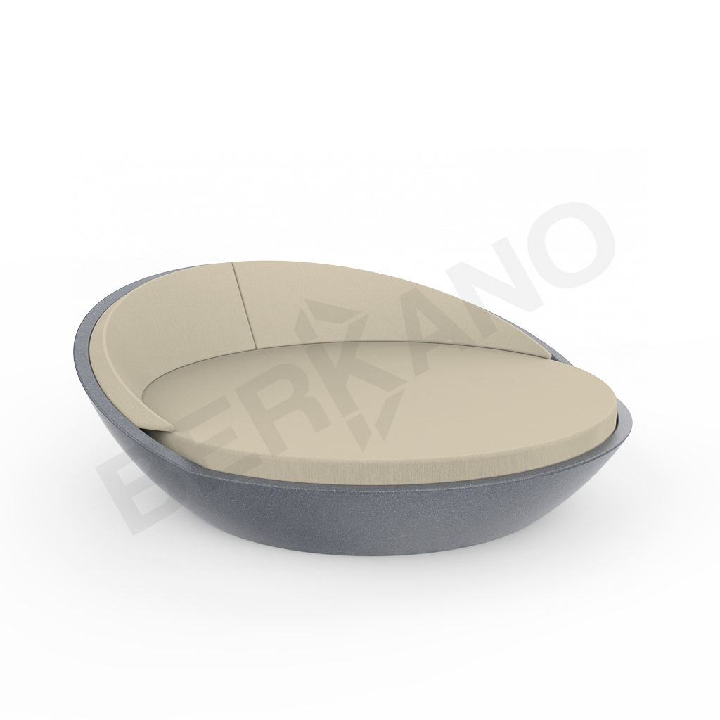 Шезлонг Riviera цвета черный гранит / аксессуар бежевого цвета - фото 1