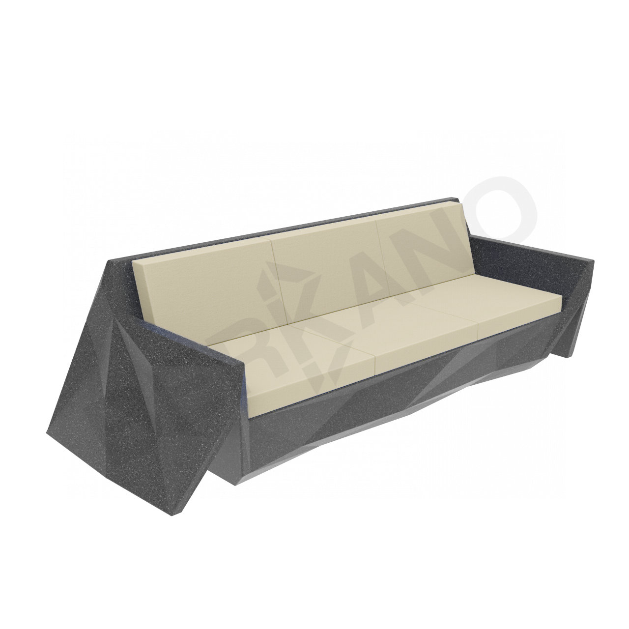 Диван Quaro с подушками цвета черный гранит / аксессуар бежевого цвета - фото 1