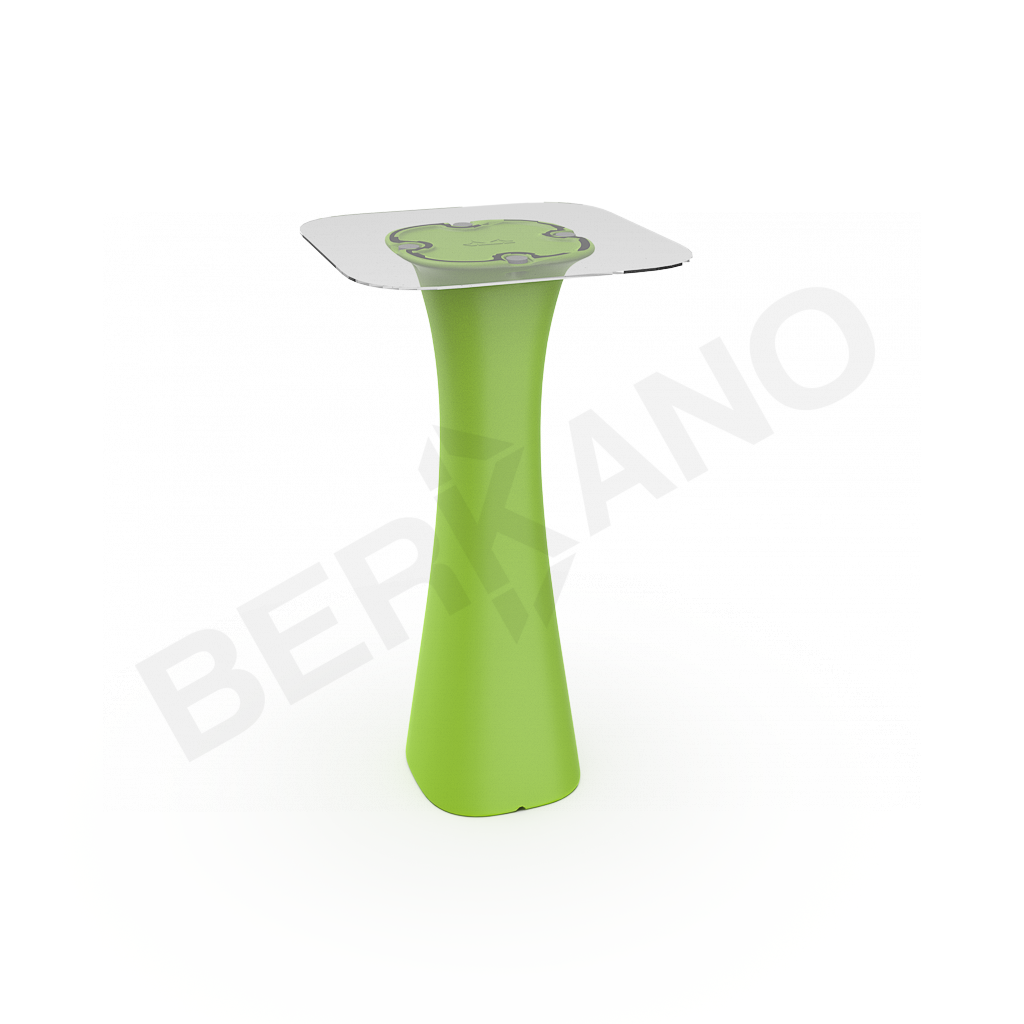 Стол барный со стеклом Grace Bar Square зеленого цвета - фото 1