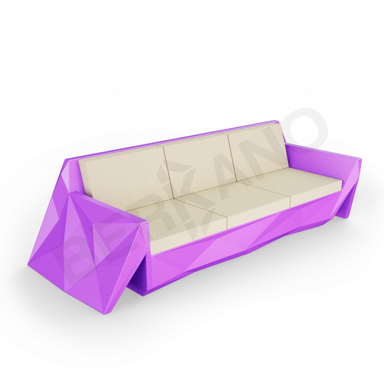 Диван Quaro с подушками сиреневого цвета / аксессуар бежевого цвета - фото 1