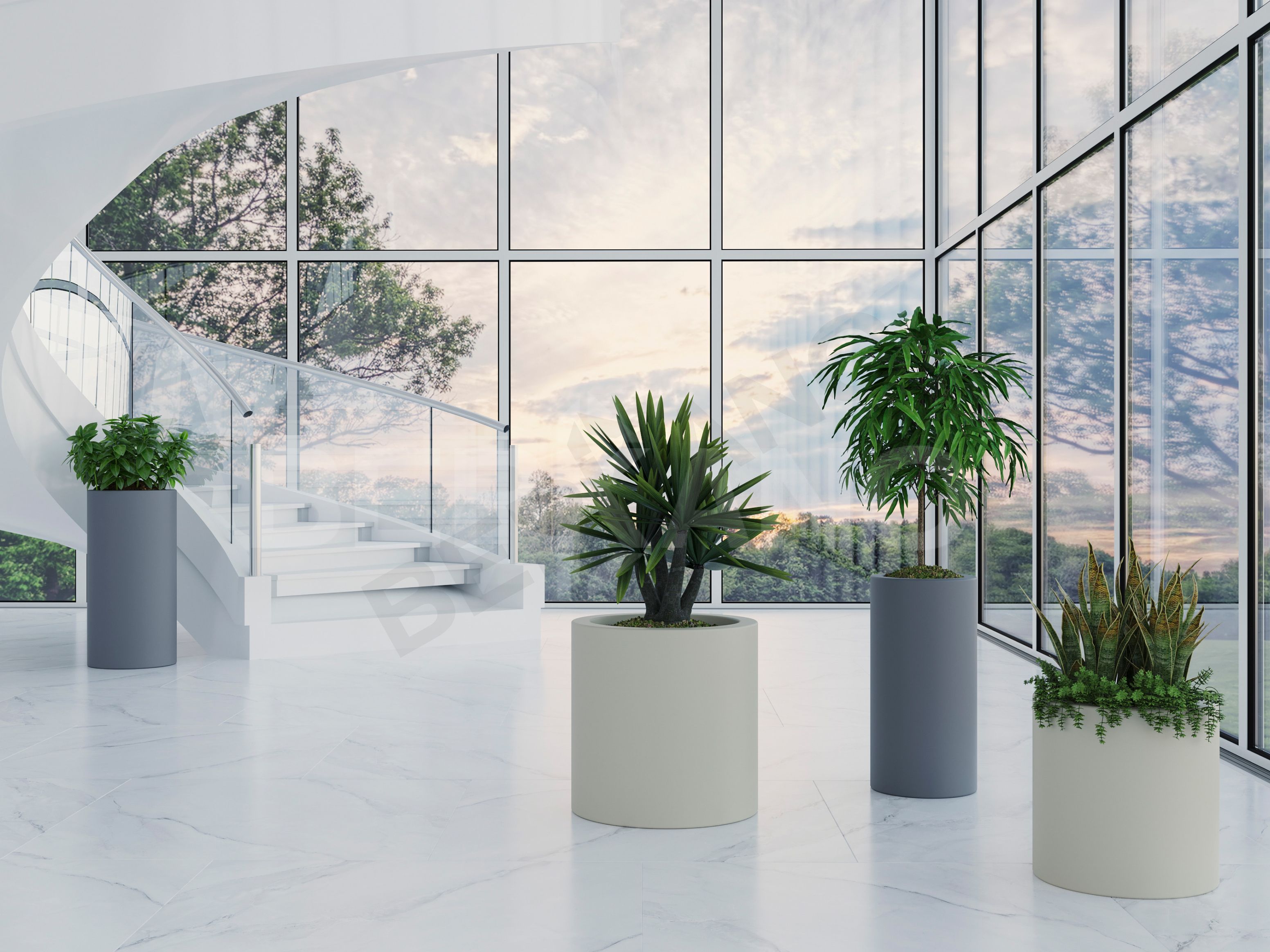 Кашпо Cilindro 30 DB белого цвета - фото 3