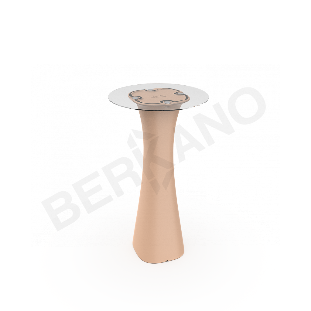 Стол барный со стеклом Grace Bar Round терракотового цвета - фото 1