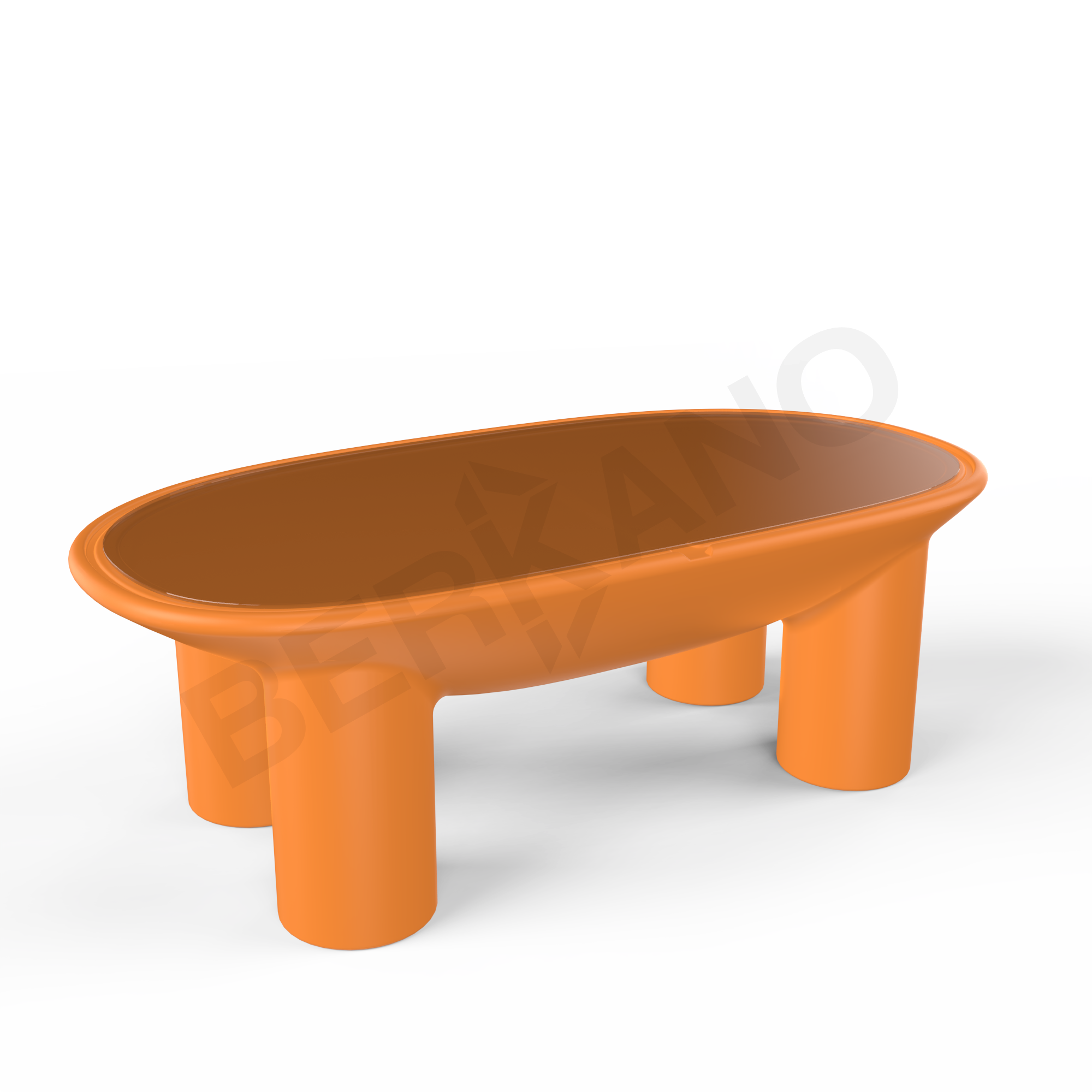 Стол SLON со стеклом оранжевого цвета - фото 1