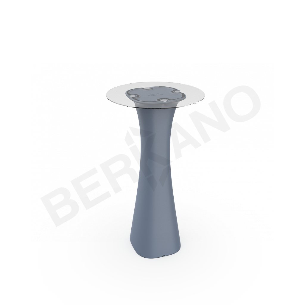 Стол барный со стеклом Grace Bar Round синего цвета - фото 1