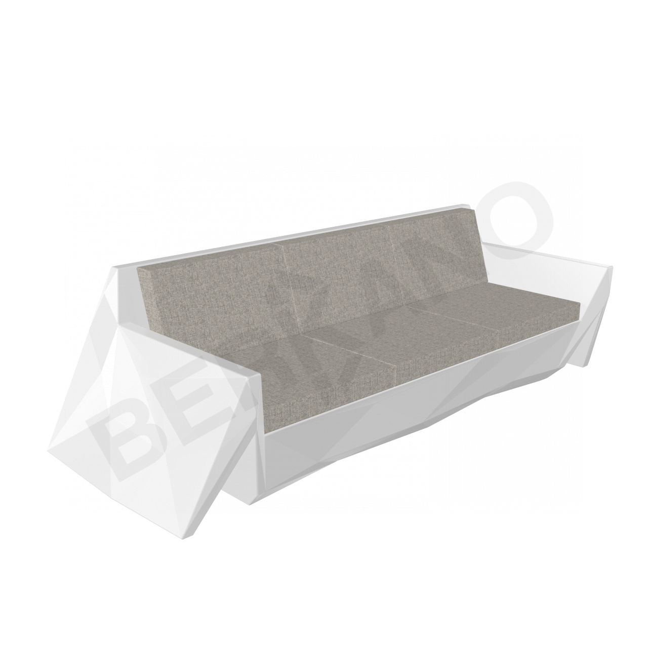 Диван Quaro с подушками белого цвета / аксессуар Light grey - фото 1