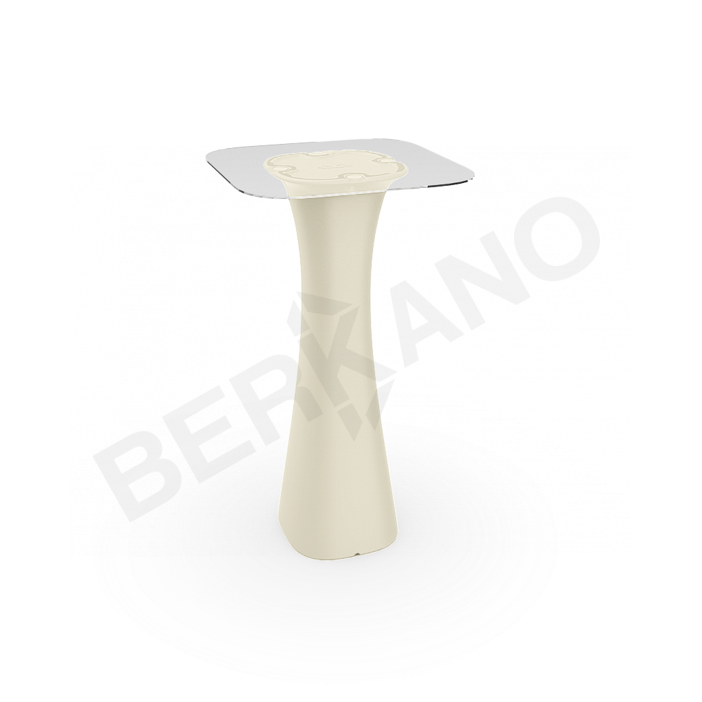 Стол барный со стеклом Grace Bar Square бежевого цвета - фото 1