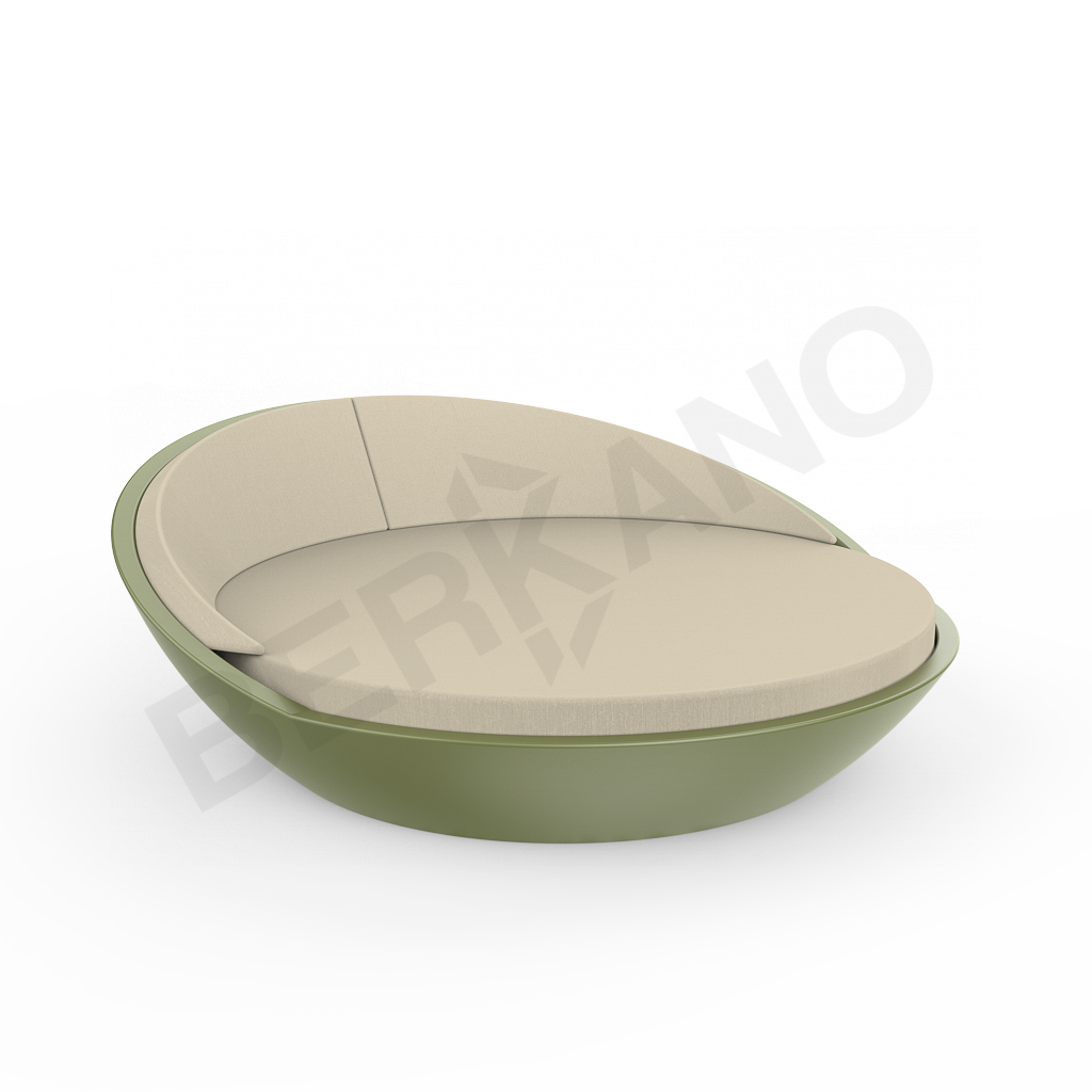 Шезлонг Riviera темно-зеленого цвета / аксессуар бежевого цвета - фото 1