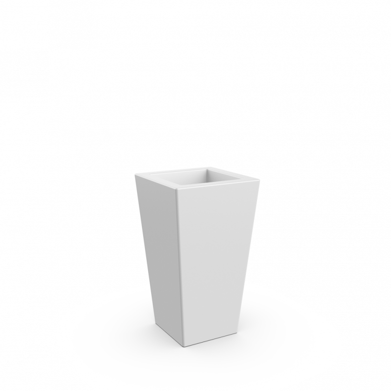 Светящееся кашпо Trapezio 70V белого цвета