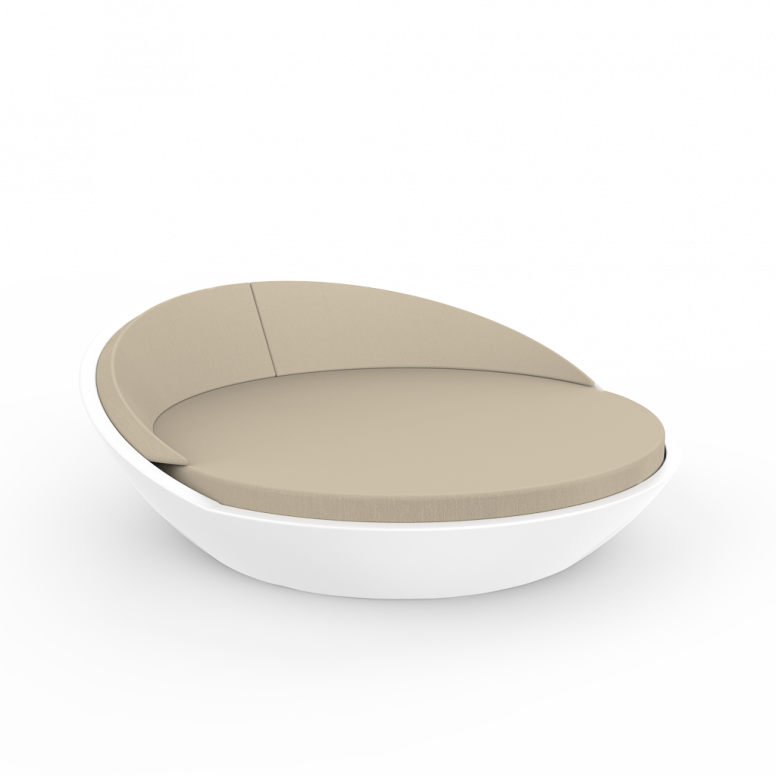 Светящийся шезлонг Riviera белого цвета / аксессуар бежевого цвета