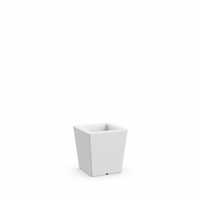 Светящееся кашпо Trapezio 42V белого цвета