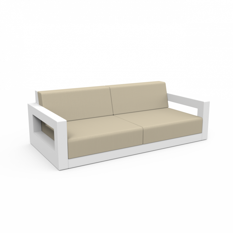 Диван Quarter lounge с подушками белого цвета / аксессуар бежевого цвета