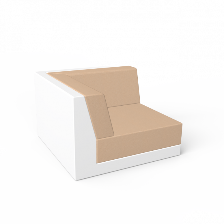 Угловой модуль Quarter modular с подушками белого цвета / аксессуар песчаного цвета