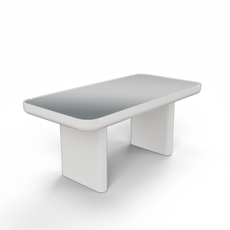 Стол Grace большой со стеклом белого цвета