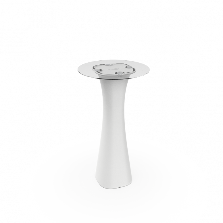 Стол барный со стеклом Grace Bar Round белого цвета