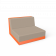 Диван Quarter modular средний с подушками оранжевого цвета / аксессуар Canvas